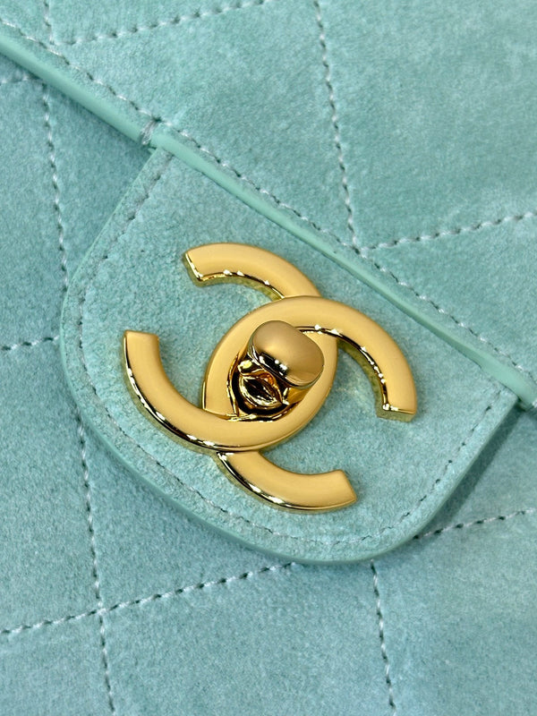CC 26s Maxi Souplissimo Flap Bag Mint Green Suede