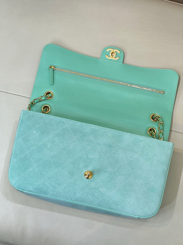 CC 26s Maxi Souplissimo Flap Bag Mint Green Suede
