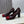 CC Square Toe Block Heel Pumps 90mm Burgundy Patent Leather 896862