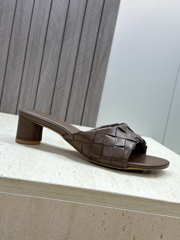 BV 26s Blink Intrecciato Mules 4.5cm Coffee Leather 896579