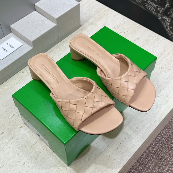 BV 26s Blink Intrecciato Mules 4.5cm Beige Leather 896573
