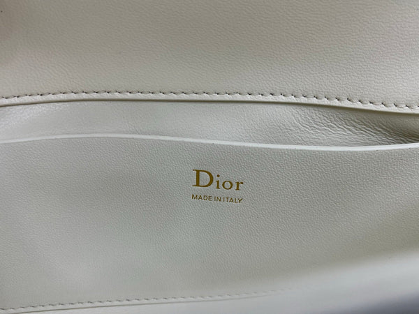 CD My Tender Top Handle Mini Bag 21cm White Macrocannage Leather 159475