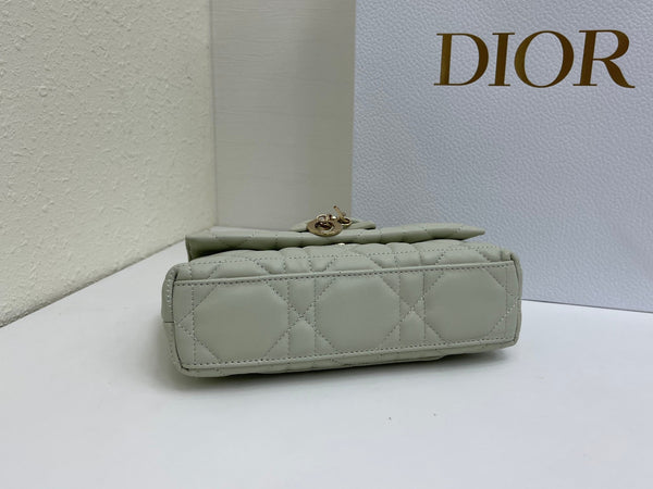 CD My Tender Top Handle Mini Bag 21cm Mint Green Macrocannage Leather 159472