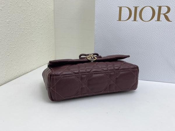 CD My Tender Top Handle Burgundy 21cm Burgundy  Macrocannage Leather 159471