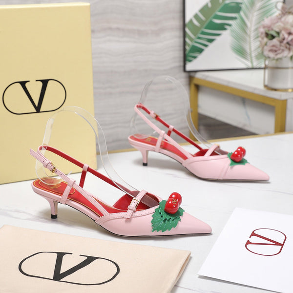 VLTN Cherryfic Slingback 4.5cm Pink Leather