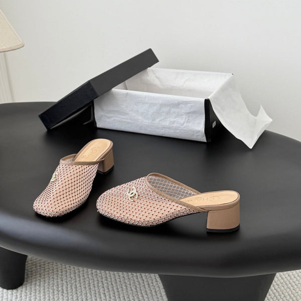 CC Coco Beach 26 CC Logo Mesh Mules Beige Mesh 915144