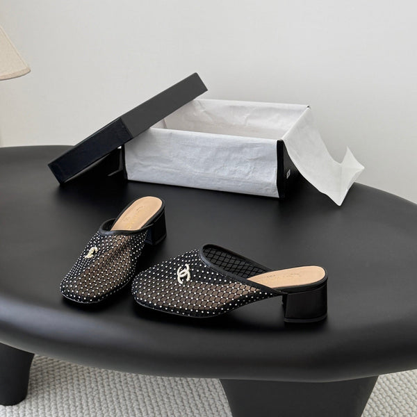 CC Coco Beach 26 CC Logo Mesh Mules Black Mesh 915141