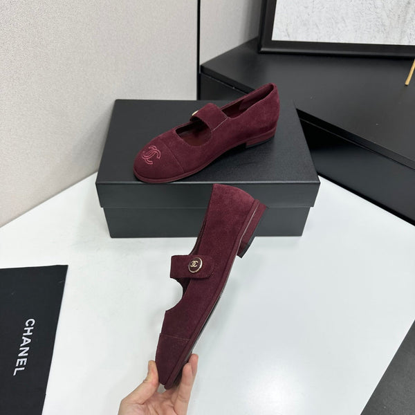 CC Mary Jane Flats Burgundy Suede 925650