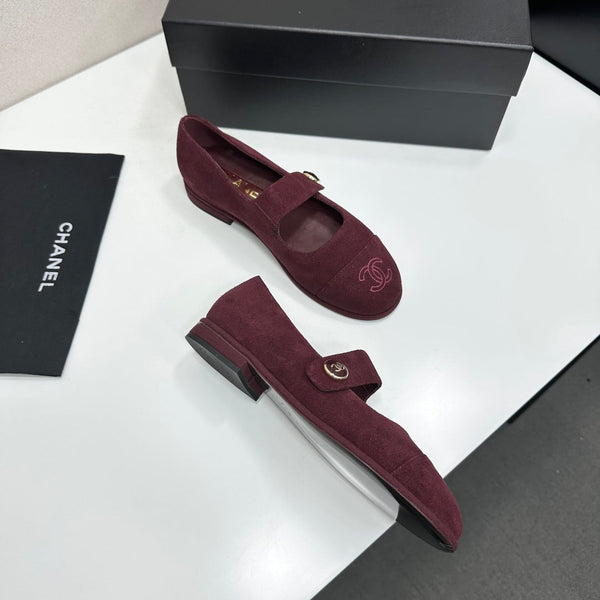 CC Mary Jane Flats Burgundy Suede 925650