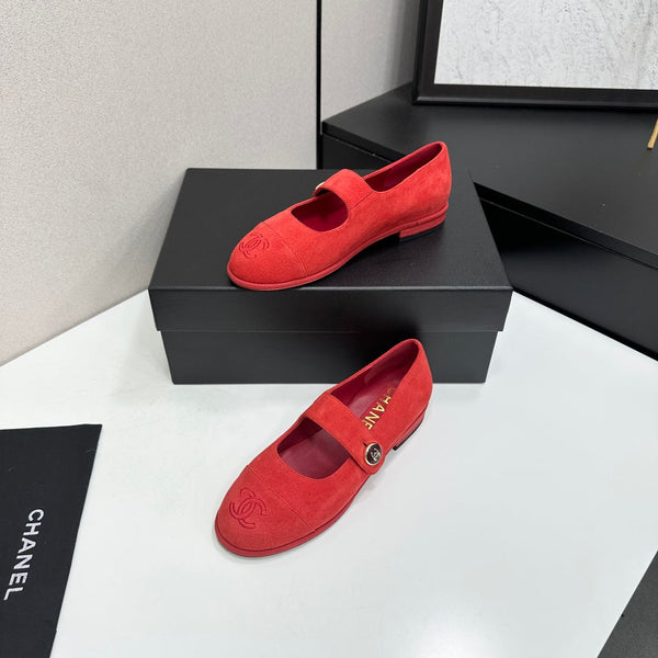 CC Mary Jane Flats Red Suede 925649