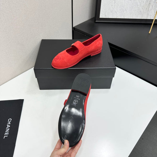 CC Mary Jane Flats Red Suede 925649