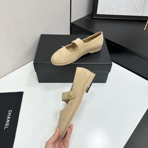 CC Mary Jane Flats Beige Suede 925647