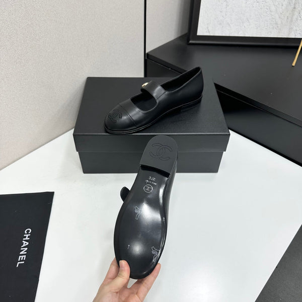 CC Mary Jane Flats Black Leather 925646
