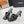 CC 26A Camellia Double C Thong Sandals 8.5CM Black Stone-Grain Cowhide 938251