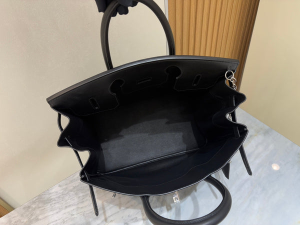 HM Rock HAC Birkin 40CM Handbag Black Swift