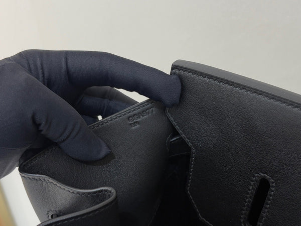 HM Rock HAC Birkin 40CM Handbag Black Swift