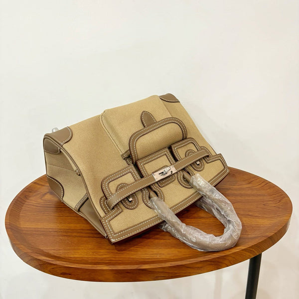 HM Birkin Cargo 25CM Handbag Etoupe Swift Canvas