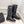 CC Double C Knee-High Boots 3.5CM Black Croc-Embossed Leather 946895