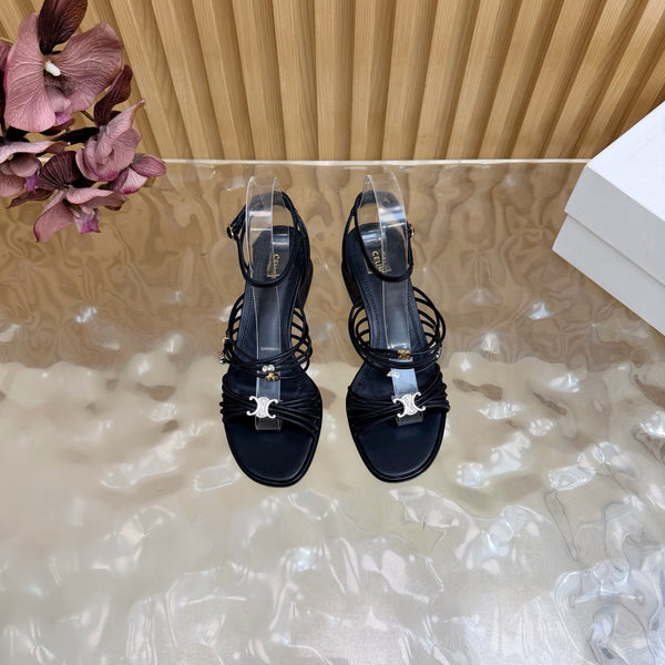 CE Clémence Triomphe Heeled Sandals Black Leather 949370