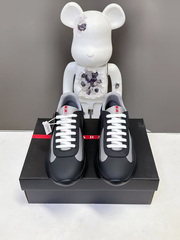 Prad America's Cup Logo Tag Sneakers Black Soft Rubber & Bike Fabric 951929