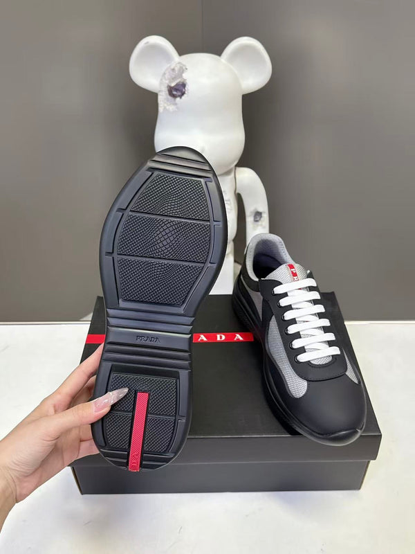 Prad America's Cup Logo Tag Sneakers Black Soft Rubber & Bike Fabric 951929