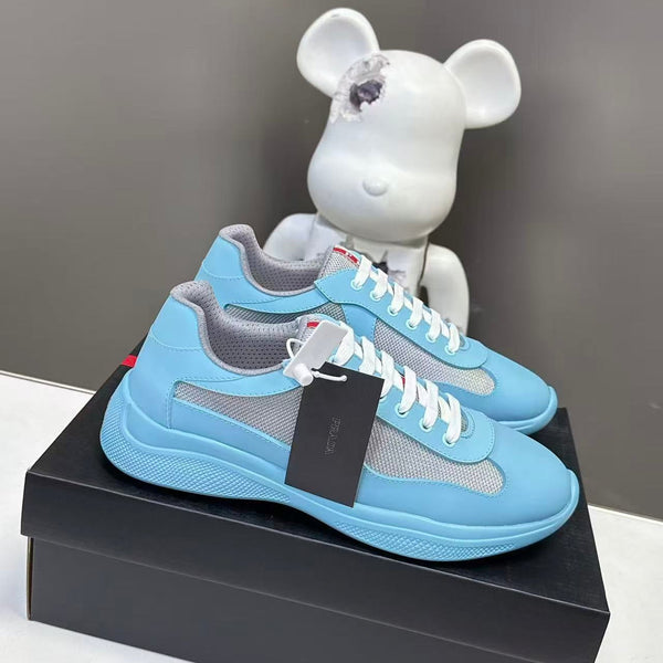 Prad America's Cup Logo Tag Sneakers Blue Soft Rubber & Bike Fabric 951926