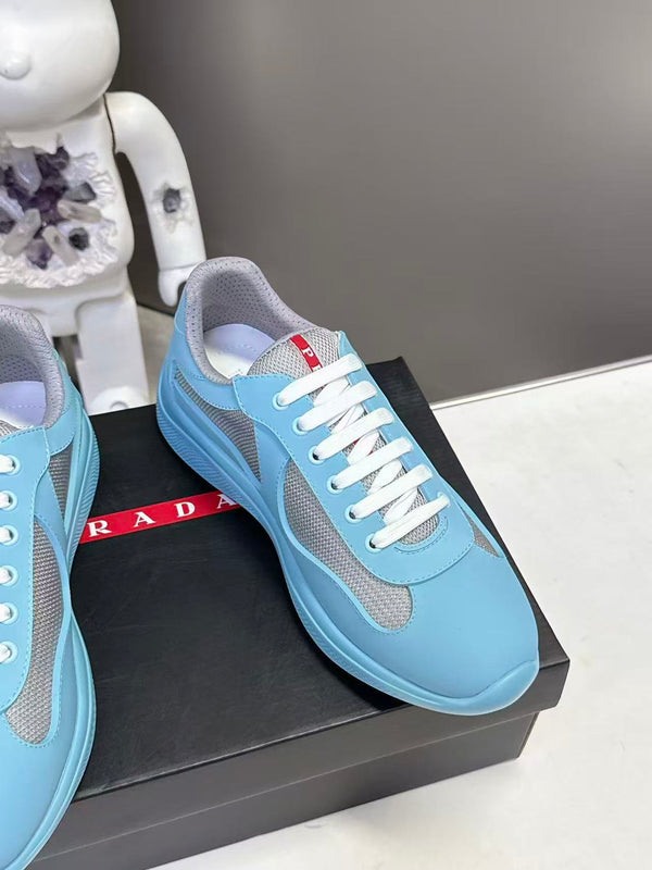 Prad America's Cup Logo Tag Sneakers Blue Soft Rubber & Bike Fabric 951926