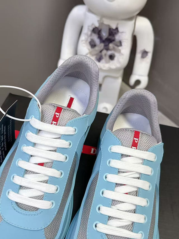 Prad America's Cup Logo Tag Sneakers Blue Soft Rubber & Bike Fabric 951926