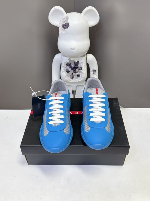 Prad America's Cup Logo Tag Sneakers Dark Blue Soft Rubber & Bike Fabric 951917