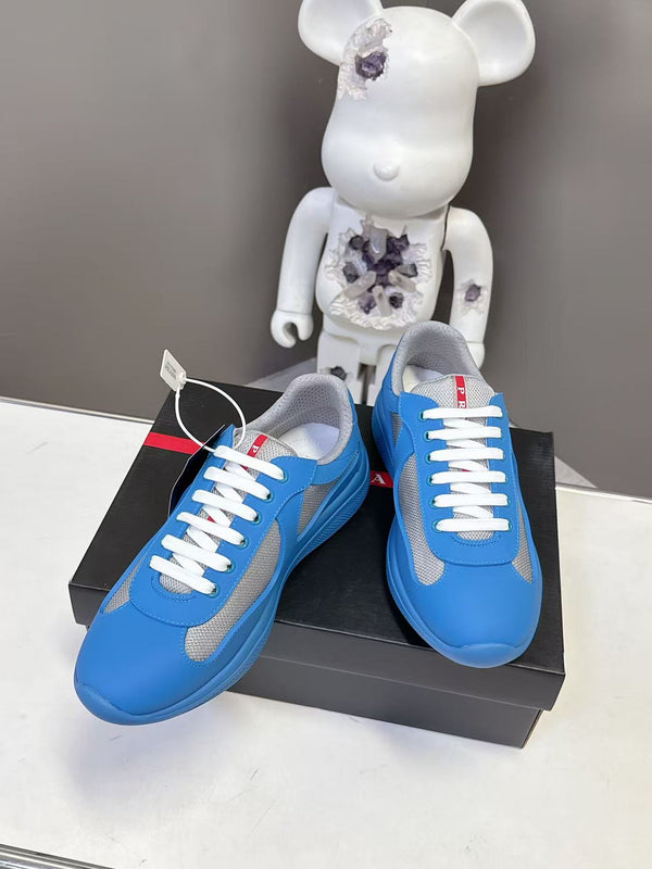 Prad America's Cup Logo Tag Sneakers Dark Blue Soft Rubber & Bike Fabric 951917
