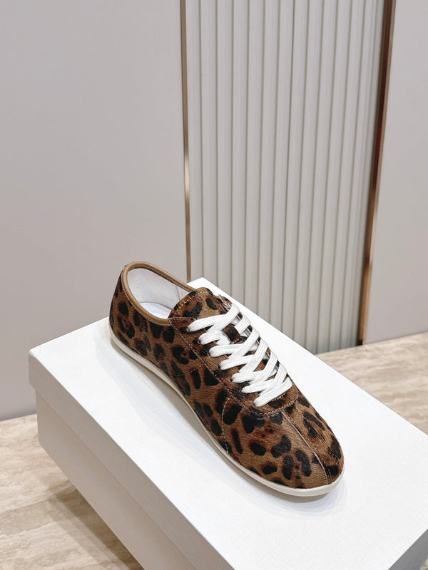 TR Leopard Print Low-Top Sneakers Brown Horsehair 954422