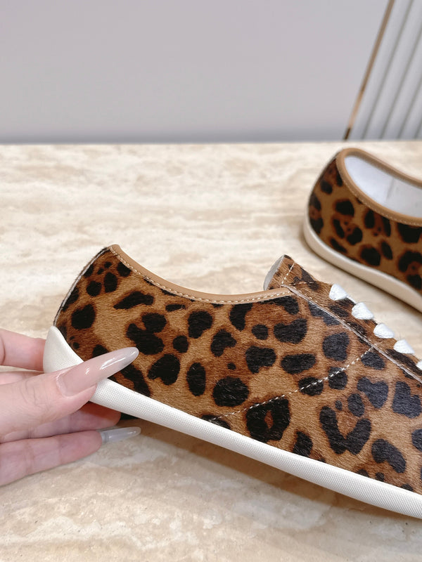 TR Leopard Print Low-Top Sneakers Brown Horsehair 954422