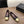 CC Square-Toe Ballet Flats Black Gold Lambskin 961515
