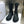 CD Combat Boots Mid-Calf Front Zipper Black Leather 965381