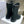 CD Combat Boots Mid-Calf Front Zipper Black Leather 965381