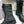 CD Combat Boots Mid-Calf Front Zipper Black Leather 965381