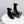 CC Mid-Calf Boots Pearl Ball Heel Bow Black Suede Leather 972797