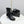 CC Mid-Calf Boots Pearl Ball Heel Bow Black Leather 972798