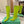 BLC Cagole Knee-High Boots 9.5cm Neon Green Leather 985499
