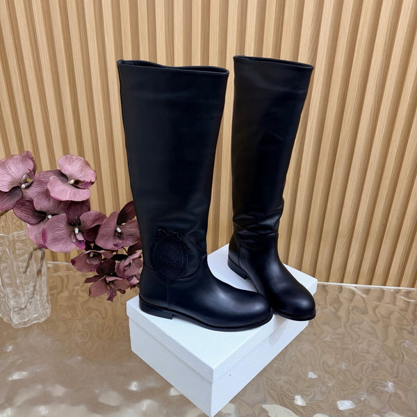 CD 26s Knee-High Boots Black  Suede Leather 955992
