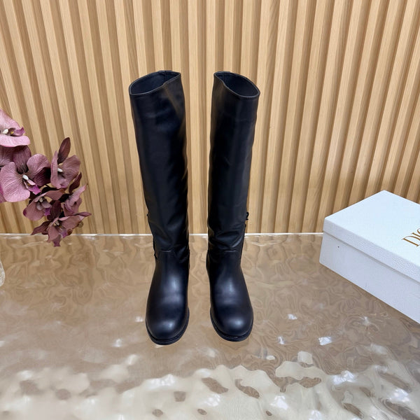 CD 26s Knee-High Boots Black  Suede Leather 955992
