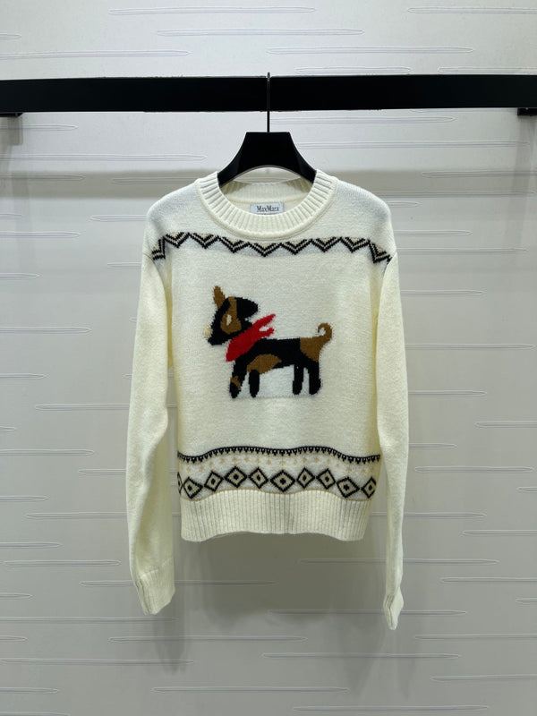 Max 26s Animal Print Knit Long Sleeve Wool 423845