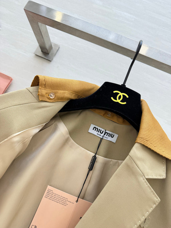 Miu Tailored Blazer Knit Collar Cuffs 427472