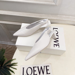 LW 26S Origami Slingback Pumps 4.5cm White Leather 111583