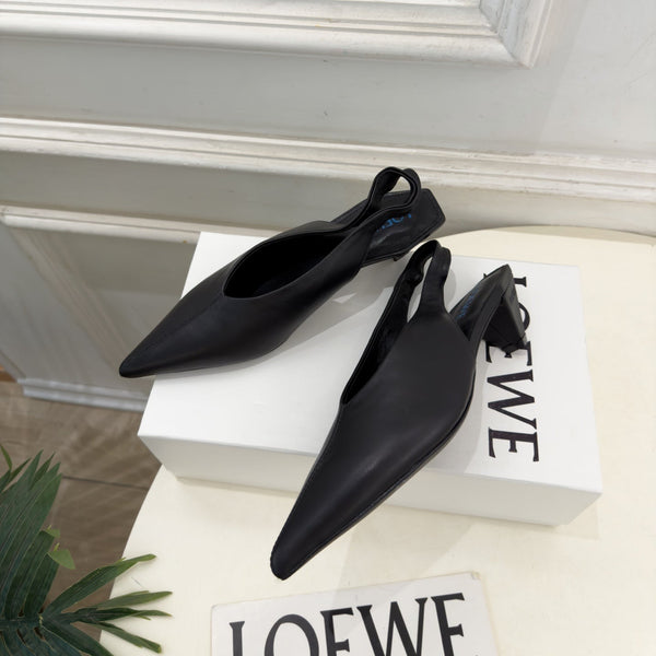 LW 26S Origami Slingback Pumps 4.5cm Black Leather 111582