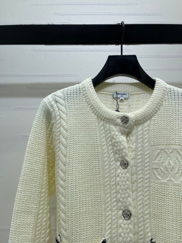 CC 26S Knit Cardigan Patch Pockets Wool 433233