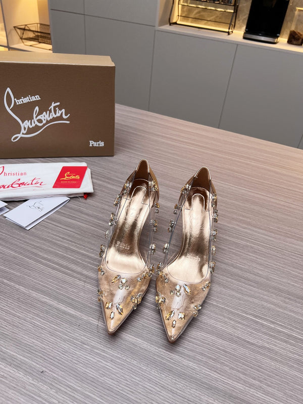 CL 26S Degraqueen Pumps 8.5cm Crystal Gold PVC 140667