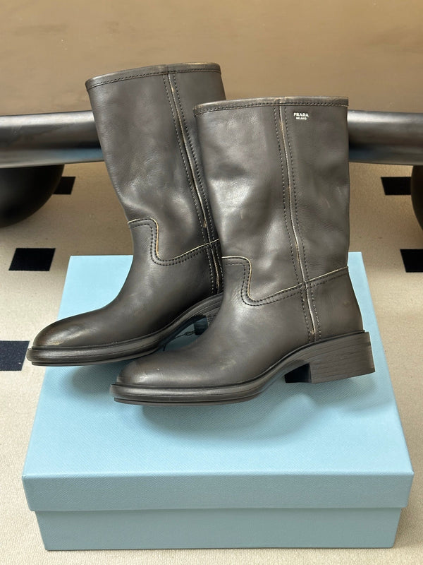Prad S26 Deconstructed Ankle Boots Plain Smooth Leather 151276