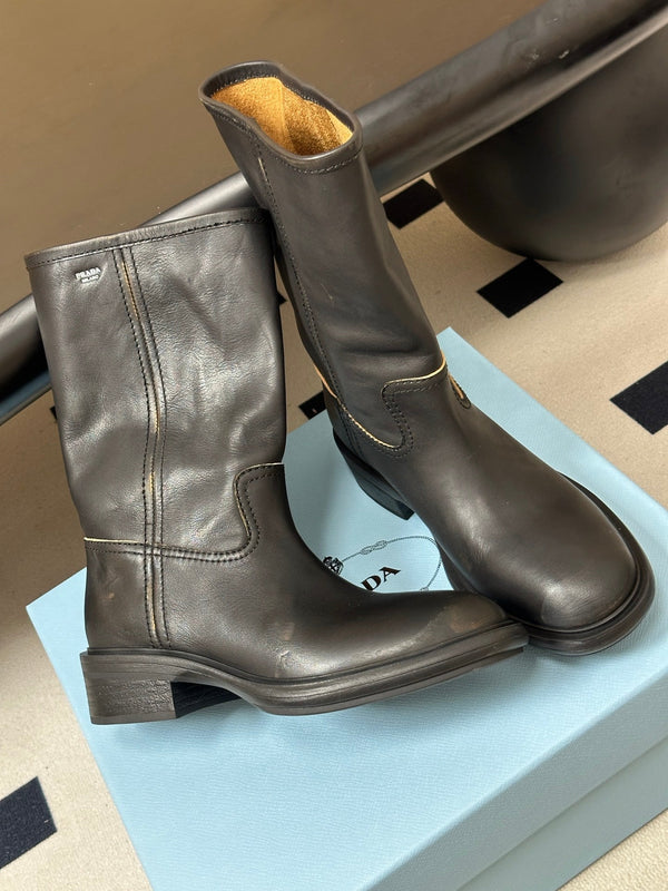 Prad S26 Deconstructed Ankle Boots Plain Smooth Leather 151276