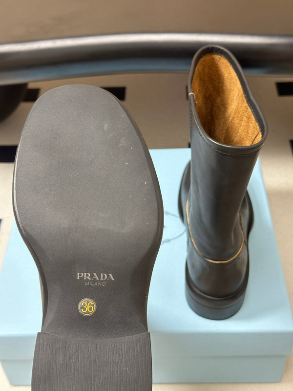 Prad S26 Deconstructed Ankle Boots Plain Smooth Leather 151276